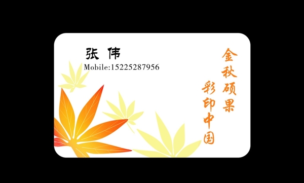楓葉名片透明圖片