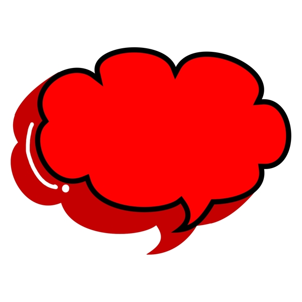 可爱卡通红色立体风对话框UI图标