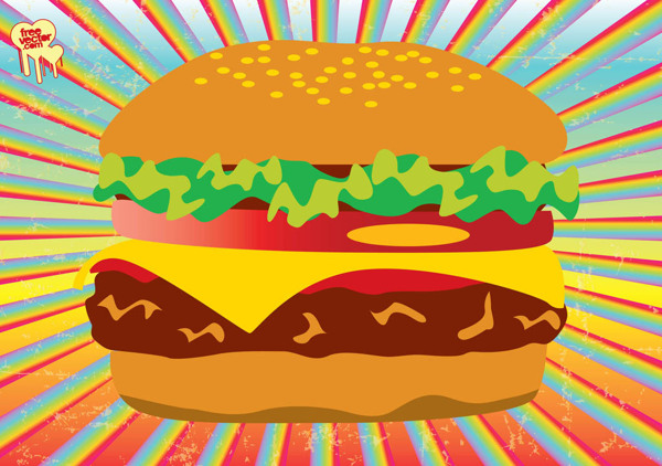 美洲牛肉汉堡脂肪食品图标
