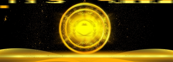 原創(chuàng)黑金金牌波浪黑金背景素材