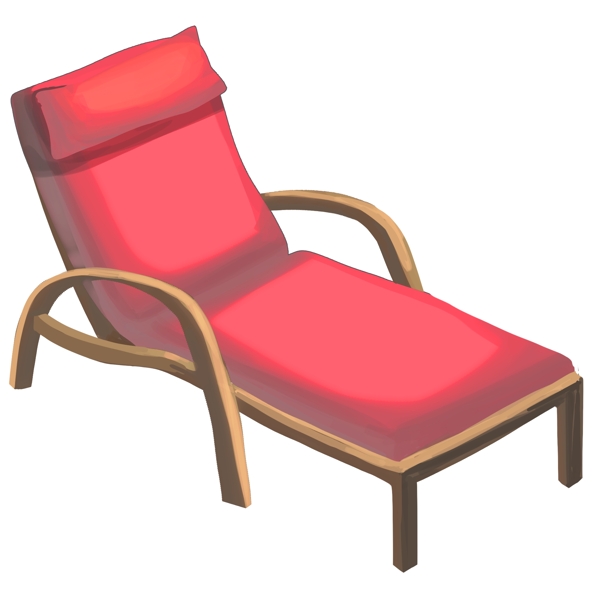 红色躺椅椅子