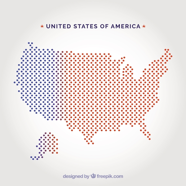 点状纹理美国地图插图