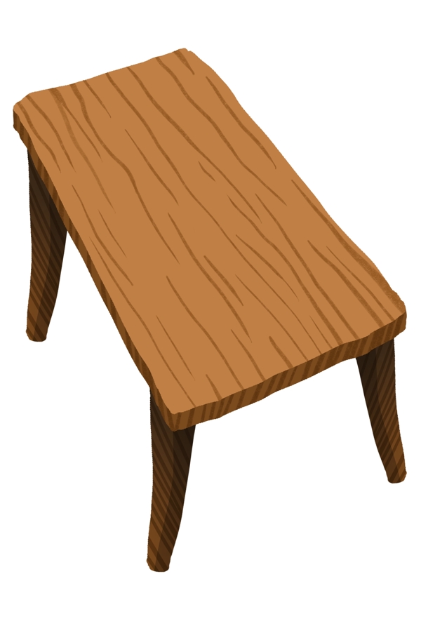木质小凳子卡通插画