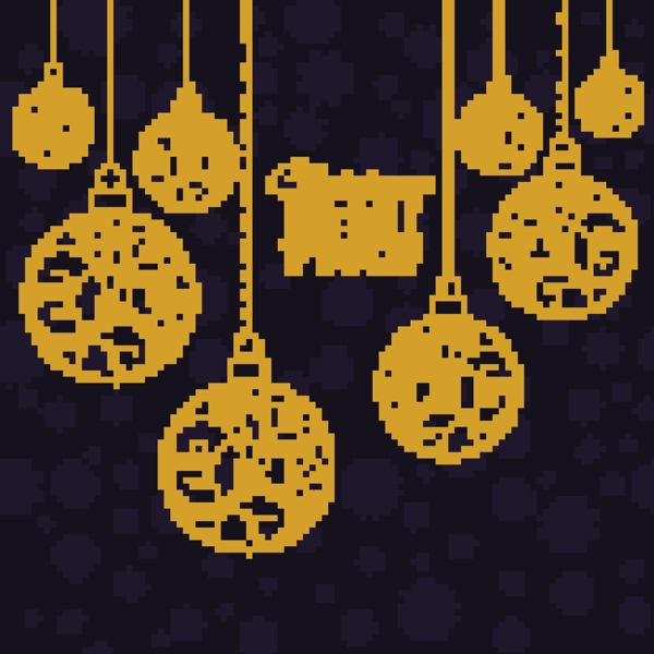 金色花纹圣诞吊球折扣海报矢量素材