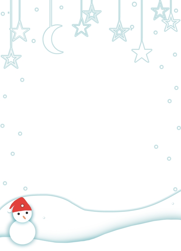 圣诞节雪人边框插画