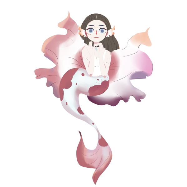 手繪美麗美人魚原創(chuàng)元素