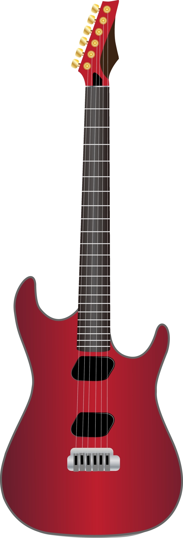 矢量红色吉他元素