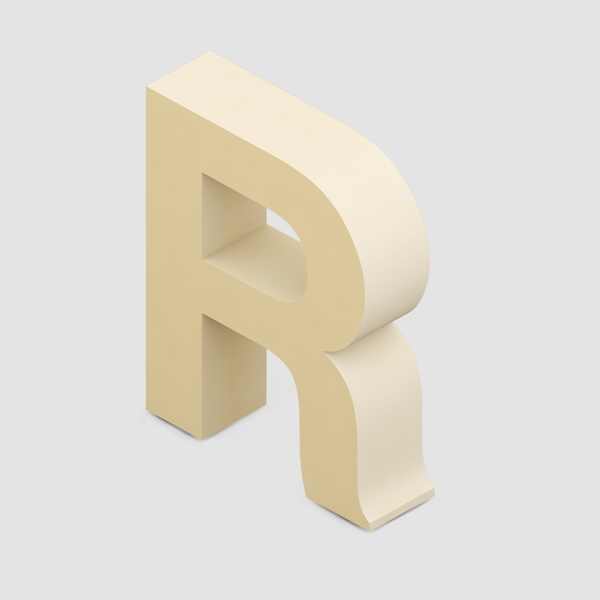 立体3D英文字母R