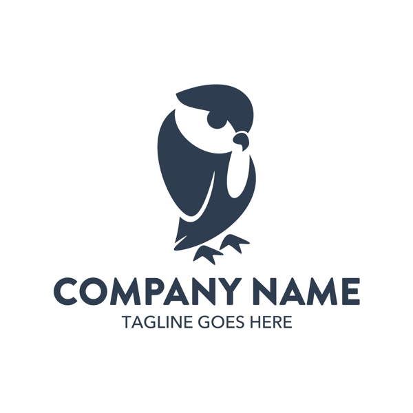 黑色抽象鴿子logo矢量素材