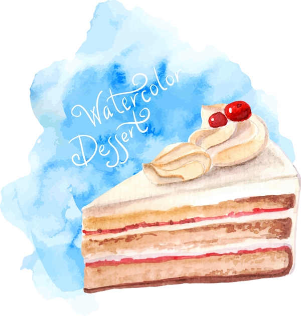 水彩绘蛋糕