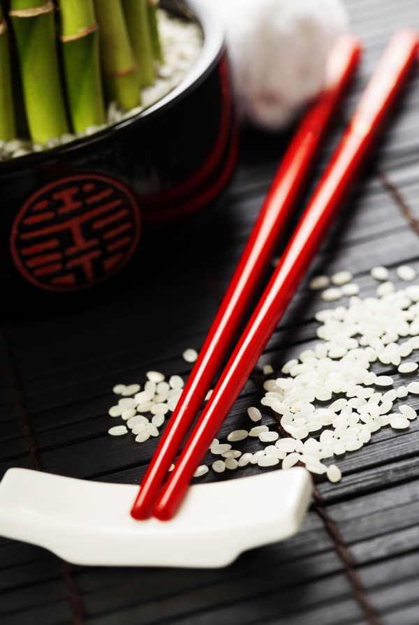 筷子與米圖片
