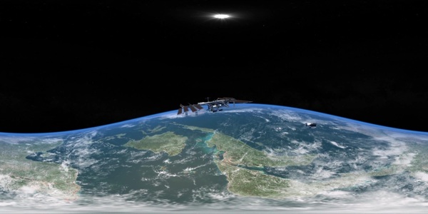 航天飞船俯瞰地球VR视频