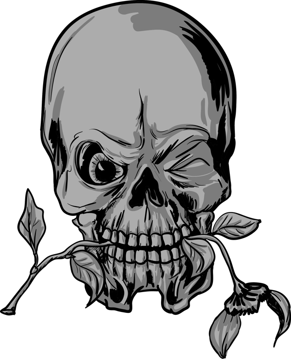 與花骷髏矢量元素