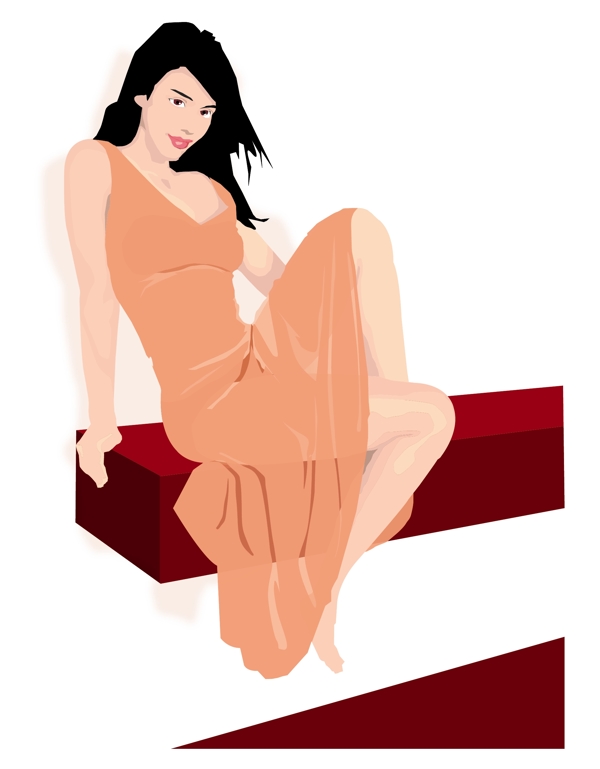 插畫時(shí)尚美女百態(tài)美女圖片