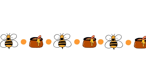 可爱卡通蜜蜂分割线