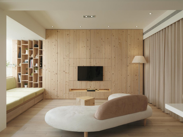 现代时尚客厅褐色电视背景墙室内装修效果图