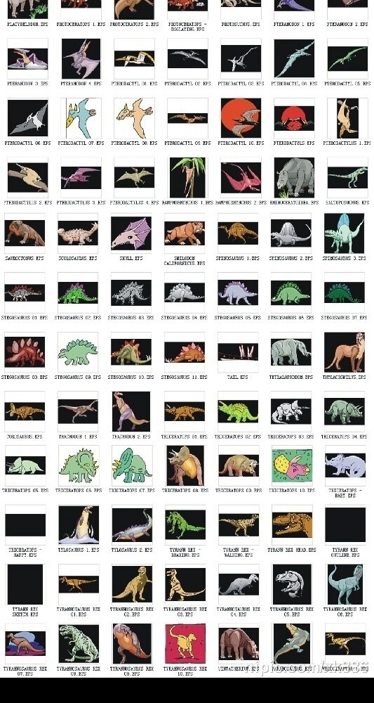 矢量恐龍遠古動物圖片