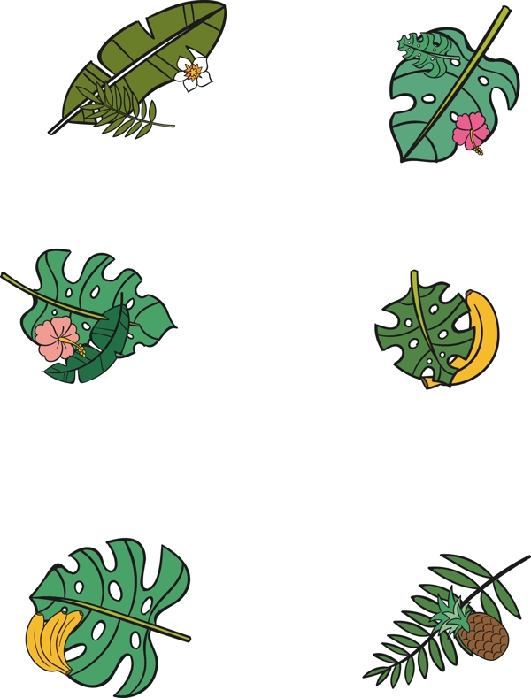 植物簡(jiǎn)約裝飾元素
