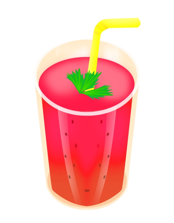 美味红色草莓汁