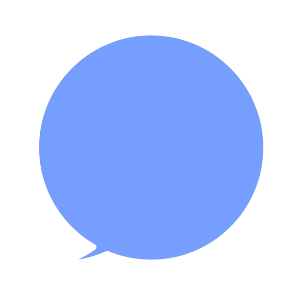 蓝色圆形卡通气泡对话框