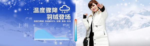 冬季羽絨女裝海報(bào)