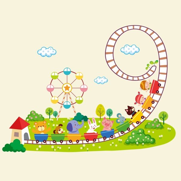 印花矢量圖可愛(ài)卡通數(shù)學(xué)教育男孩女孩免費(fèi)素材