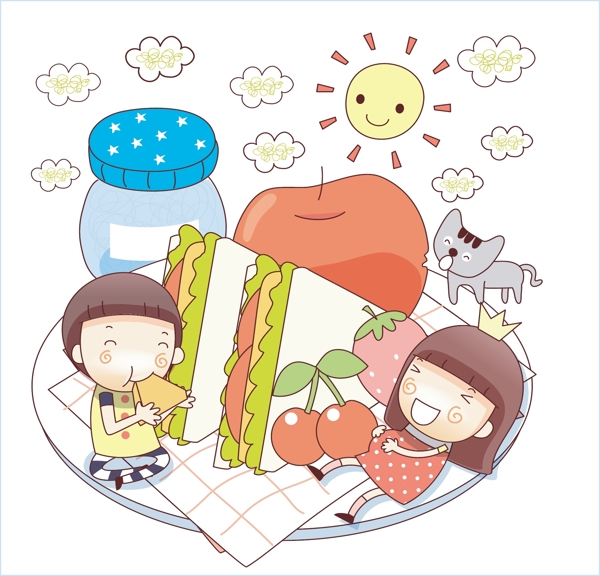 卡通兒童插畫矢量EPS618
