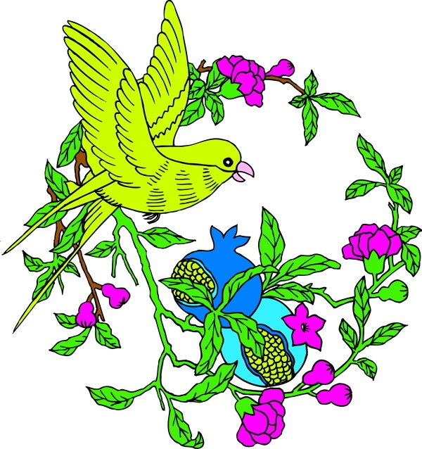 鳥(niǎo)獸吉祥插圖裝飾