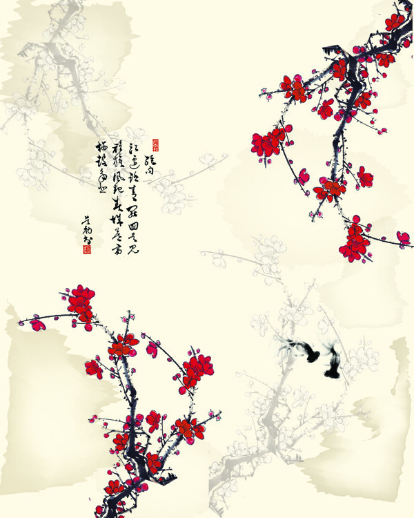梅花元素背景墻