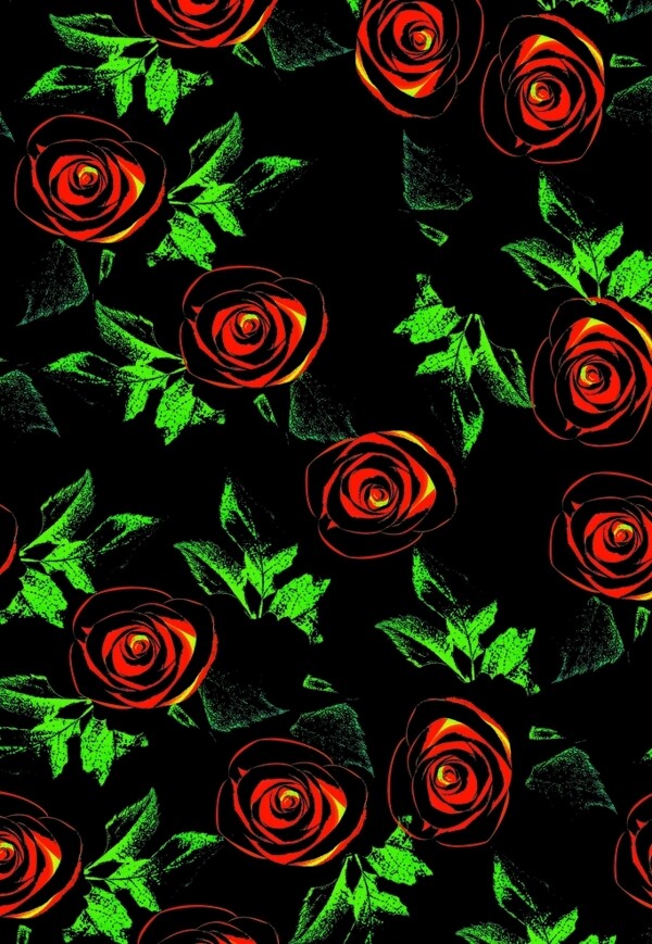 黑底玫瑰花卉背景图片