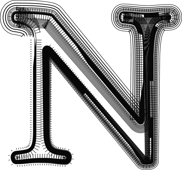 字體說明字母N