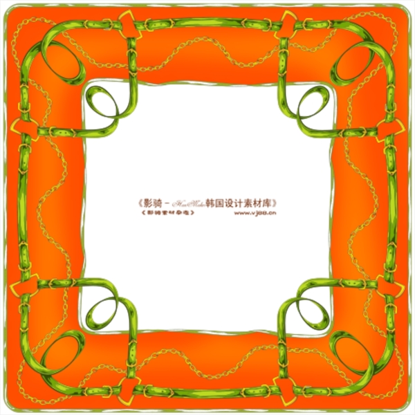 橘黃色花紋花邊邊框設(shè)計(jì)