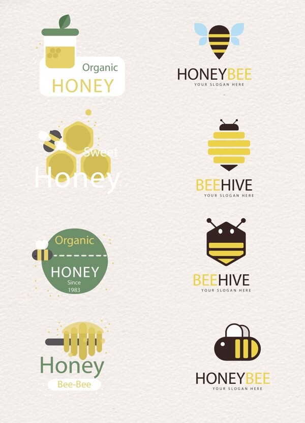 淡色时尚设计蜜蜂图标