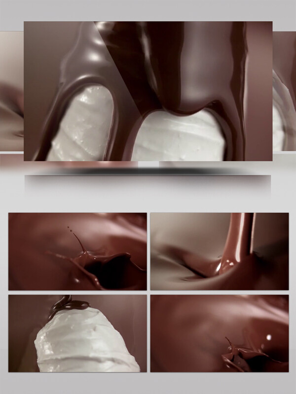 融化的巧克力及冰激淋视频