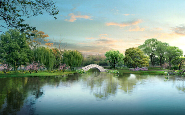 中国园林高清效果图图片