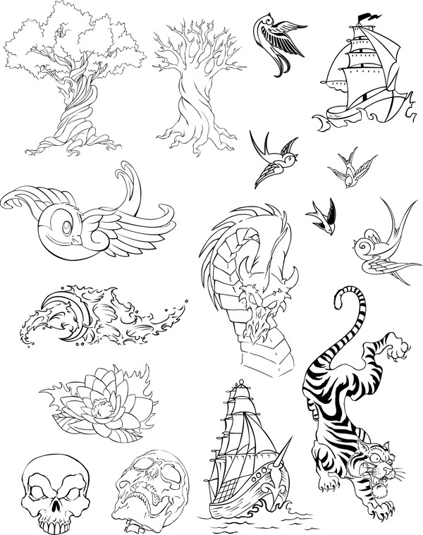 白描素材