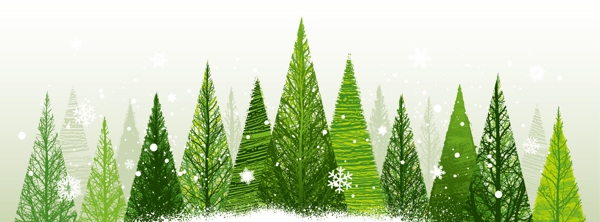 卡通清新雪景背景banner