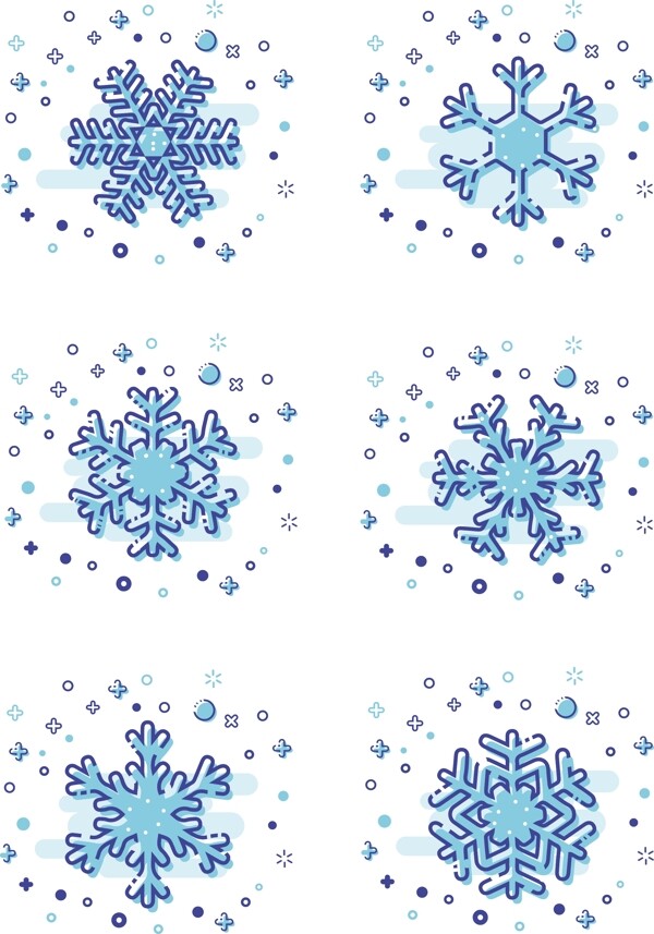 MBE风格冬季雪花可商用图标元素