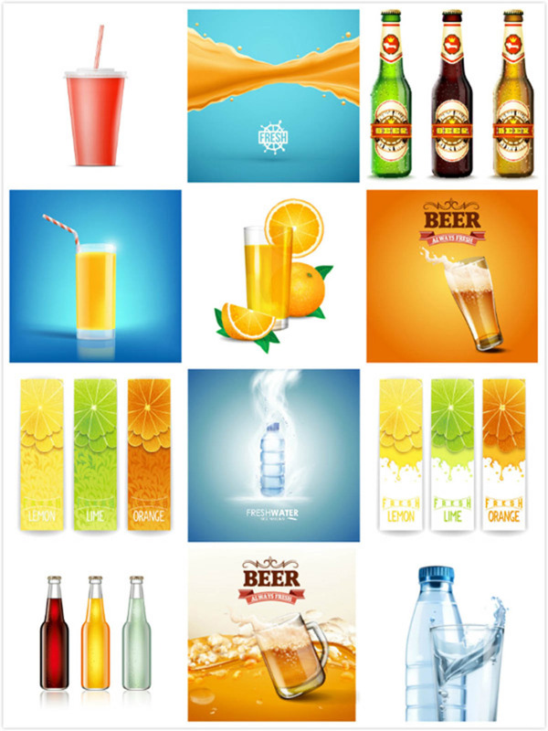 夏季饮品海报设计矢量素材