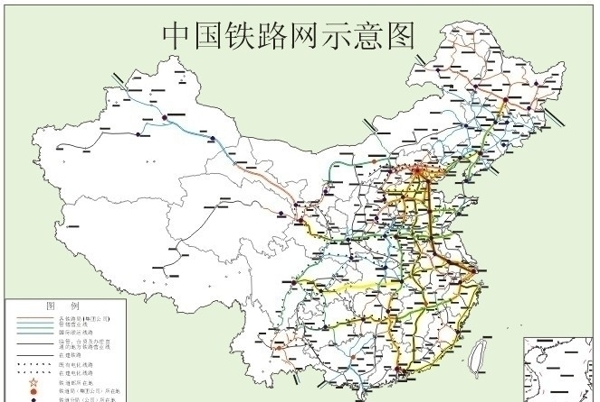 中国铁路分布图图片
