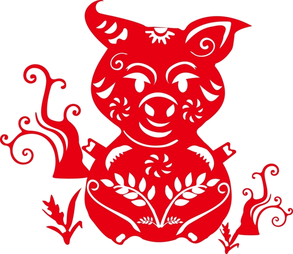 豬年剪紙創(chuàng)意豬元素
