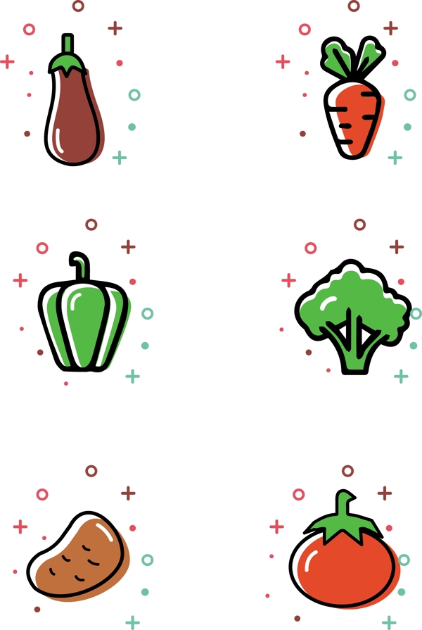 简约蔬菜素材手绘风元素