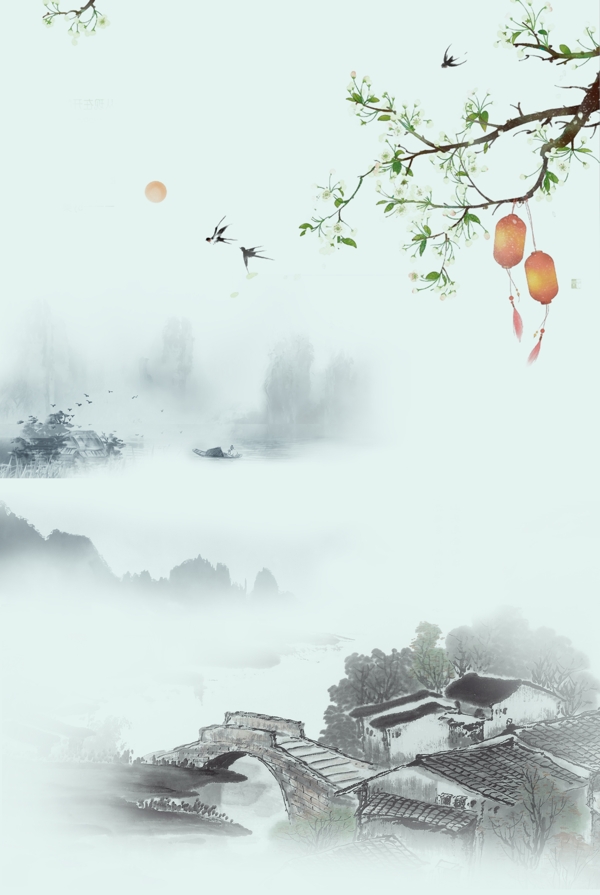 傳統(tǒng)水墨海報背景