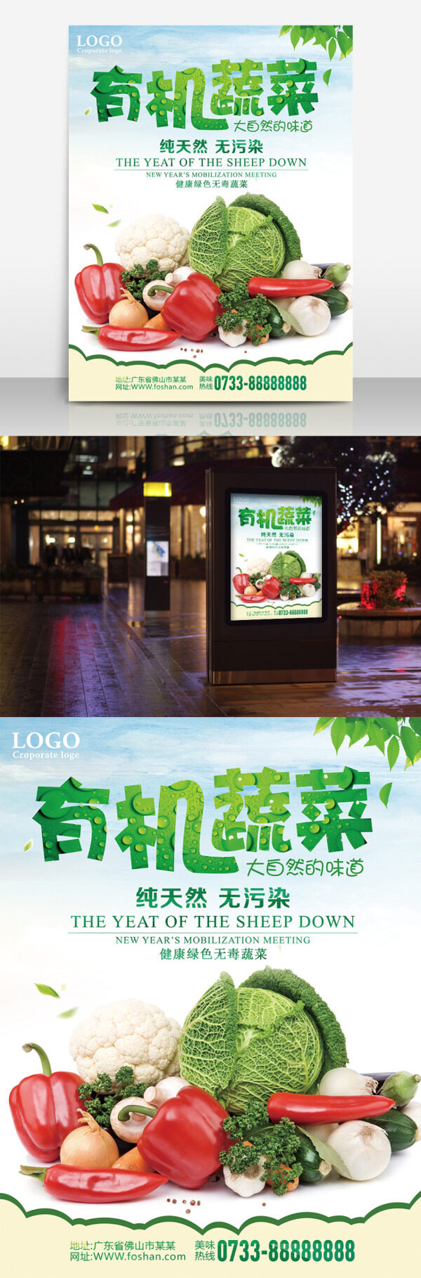 有機農(nóng)產(chǎn)新鮮蔬菜海報