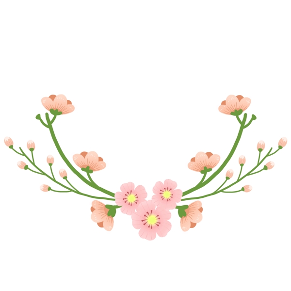 樱花装饰花环免抠PNG素材