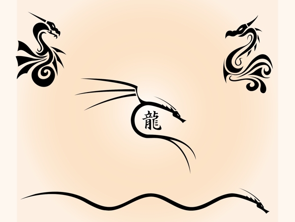 矢量黑白龍