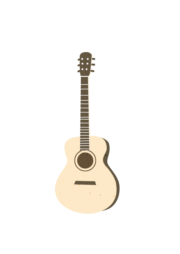 卡通手绘吉他乐器元素
