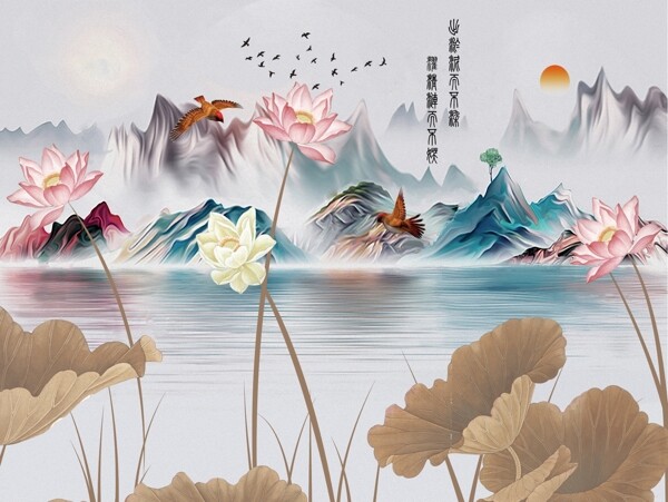 新中式背景墻