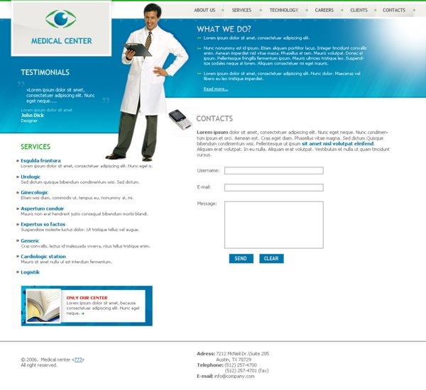 医疗中心信息服务网页模板