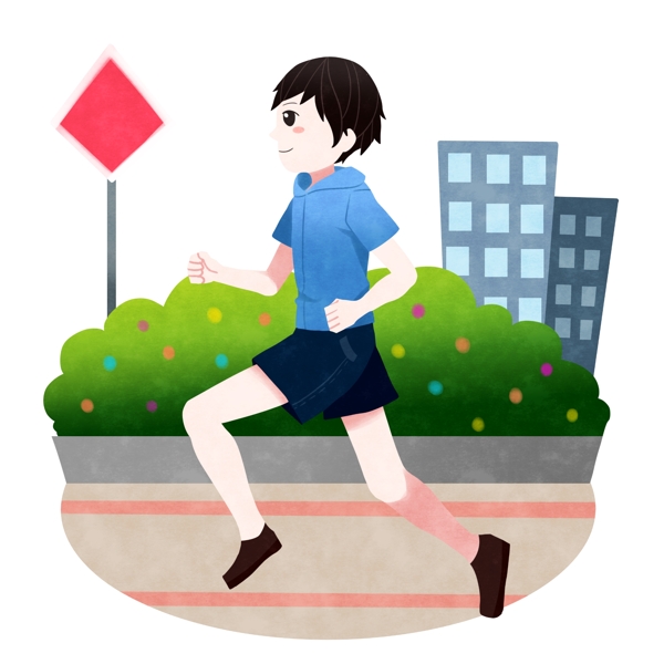 健身运动跑步插画